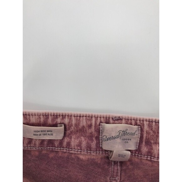 Universal Threads‎ Womens High Rise Midi Denim Jean Shorts Size 2/26 Pink - Picture 3 of 10